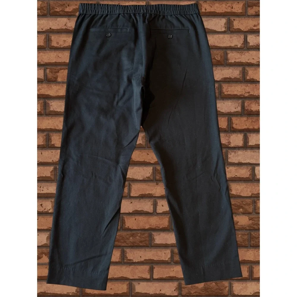 Banana Republic Slim Tapered Stretch Waist Chino Pants Men's L Black Drawstring